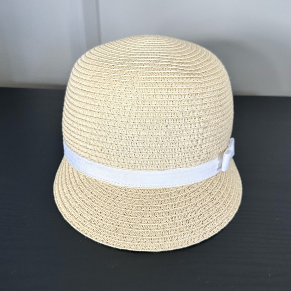 Janie and Jack Girls Bow Straw Riding Hat, Size 6-8 - Picture 3 of 6